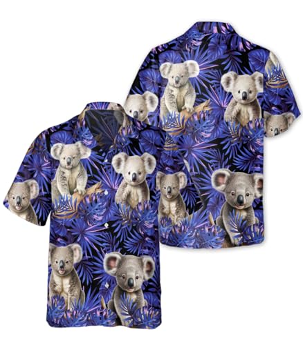 Koala Hawaiian Shirt for Men Funny - Hawaiian Shirts Short Sleeve - Mens Button Down Shirt Gifts for Animal Lovers3