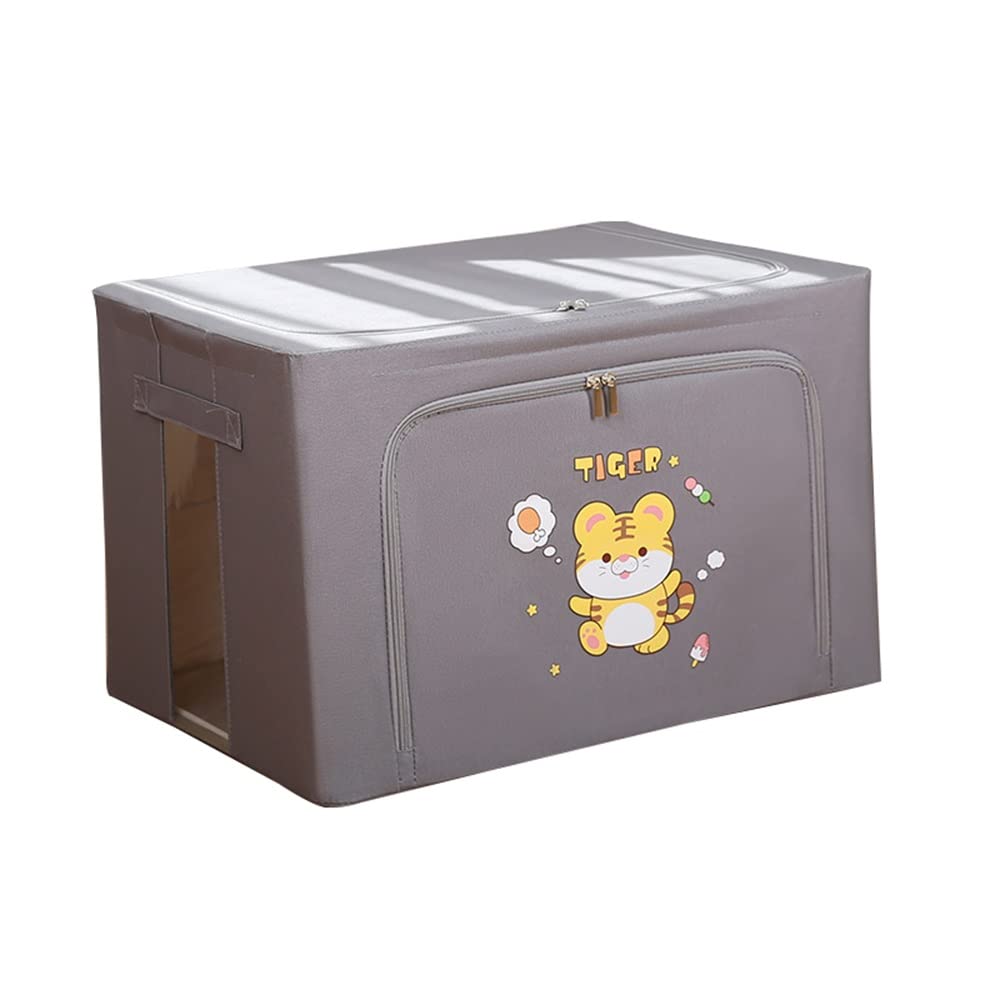 ETRGFTHU Clothes Storage Box Cartoon Oxford Cloth Household Foldable Organizer Wardrobe Sundries Storage Environmentally Friendly and Sturdy(Grey)