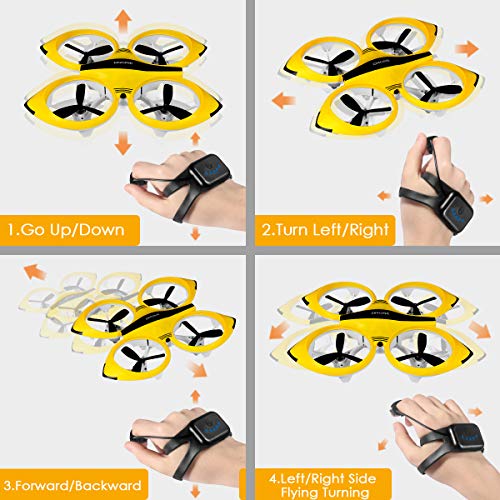 Mini Drone, Upgraded Hand Control Drones Easy to Fly Ev en to Kids and Beginners Helicopter Quadcopter with Infrared Obstacle Avoidance 3D Flips LED Throw to Fly Altitude Hold Boy Toys Drone