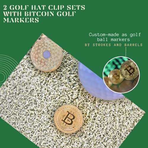 Fun, Crypto Golf Ball Markers Set - Bitcoin Design with Hat Clips (2-Pack) - image 3