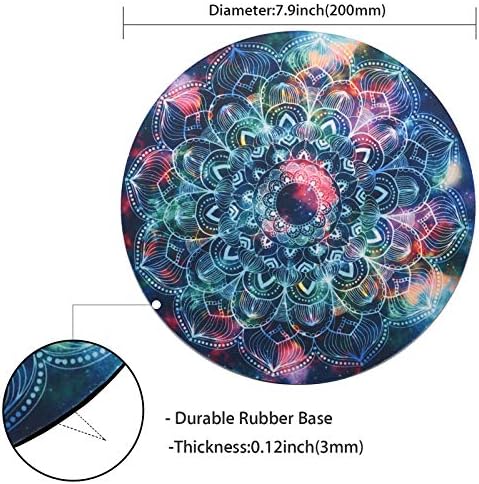 ToLuLu Round Cute Mouse Pad, Mousepad for Desktop Computer Laptop Notebook, Anti Slip Rubber Customized Mouse Mat for Working Gaming, Mini Funny Unique Design Mouse pad for Home, Office, Nice Mandala