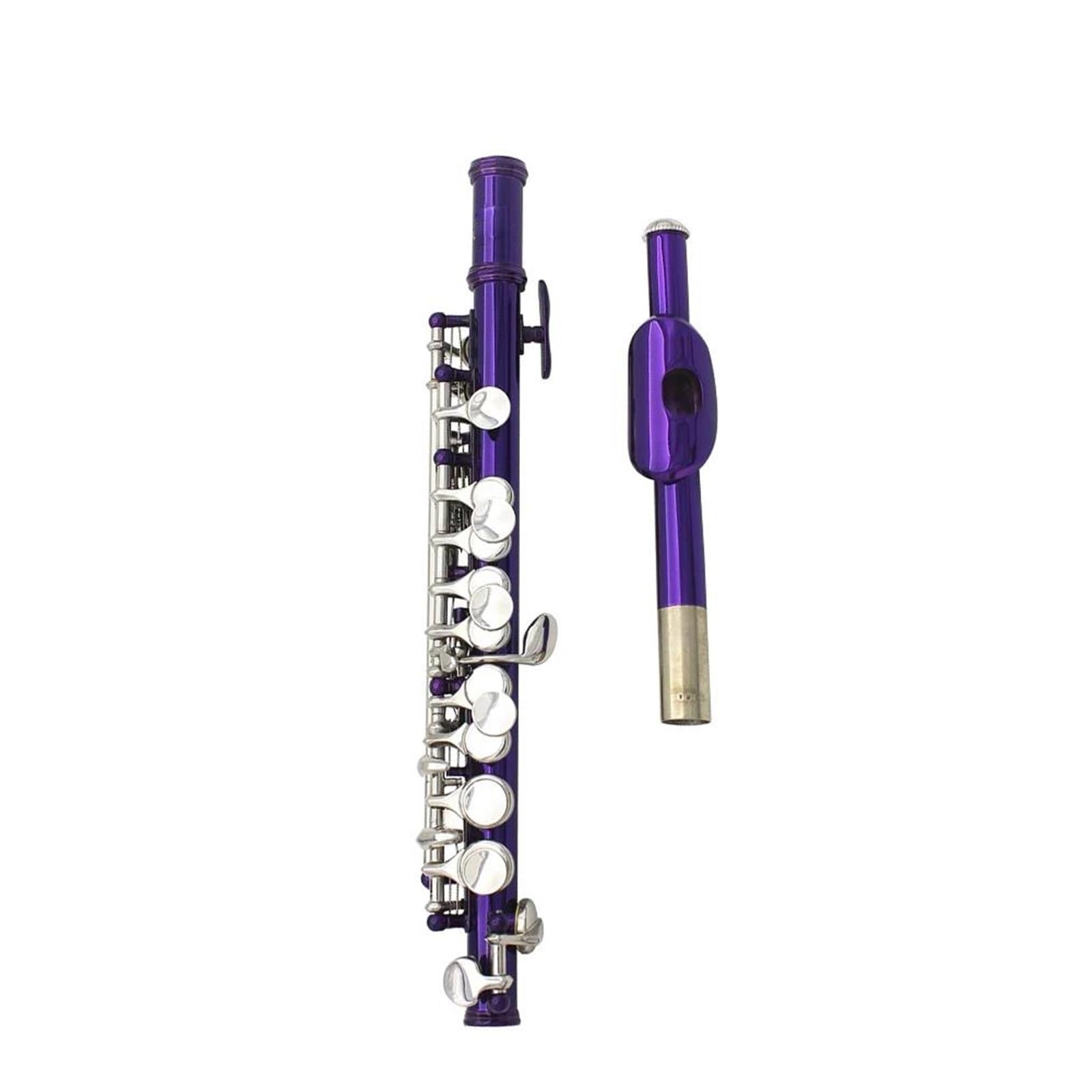 Flet Poprzeczny Zestaw Korpusów Z Białej Miedzi Piccolo C 16 Otworami I Etui Professional Performance Plus E Key(PURPLE)
