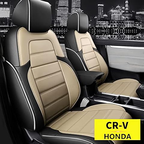 AOMSAZTO Custom Fit CRV Seat Covers Full Set Fit for Honda CRV 2017 2018 2019 2020 2021 2022 with Waterproof Faux Leather Front & Rear Seat Protector Interior Accessories (Black&Gray, 2017-2022 CRV) Cover