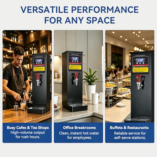 Commercial Hot Water Dispenser 30L(8GAL)/H Countertop Water Boiler, 1600W Step Heating Hot Water Machine with 86-212°F Temp Control, Auto Refill for Coffee Tea Shop Office Restaurant, Black - image 4