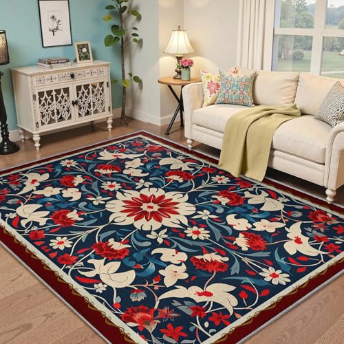 Tapis floraux bohèmes lavables en machine et antidérapant - 3