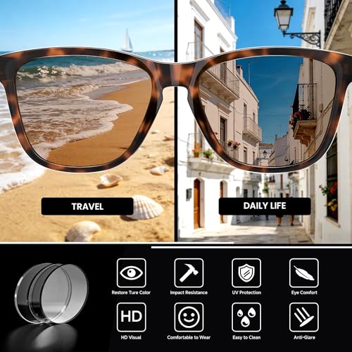 Image of Polarized Sunglasses for Women Trendy Womens Sunglasses Classic Retro Designer Sun Glasses UV Protection Shades, Light Grey /Grey Lens