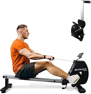 Mobiclinic® Fitness, Rudergerät, Rowfit, 8 widerstandsstufen, Geräuschlos, Magnetischer Widerstand, LCD-Monitor, Handy-ständer, Bis zu 120 kg, 6kg schwungrad, Home Gym