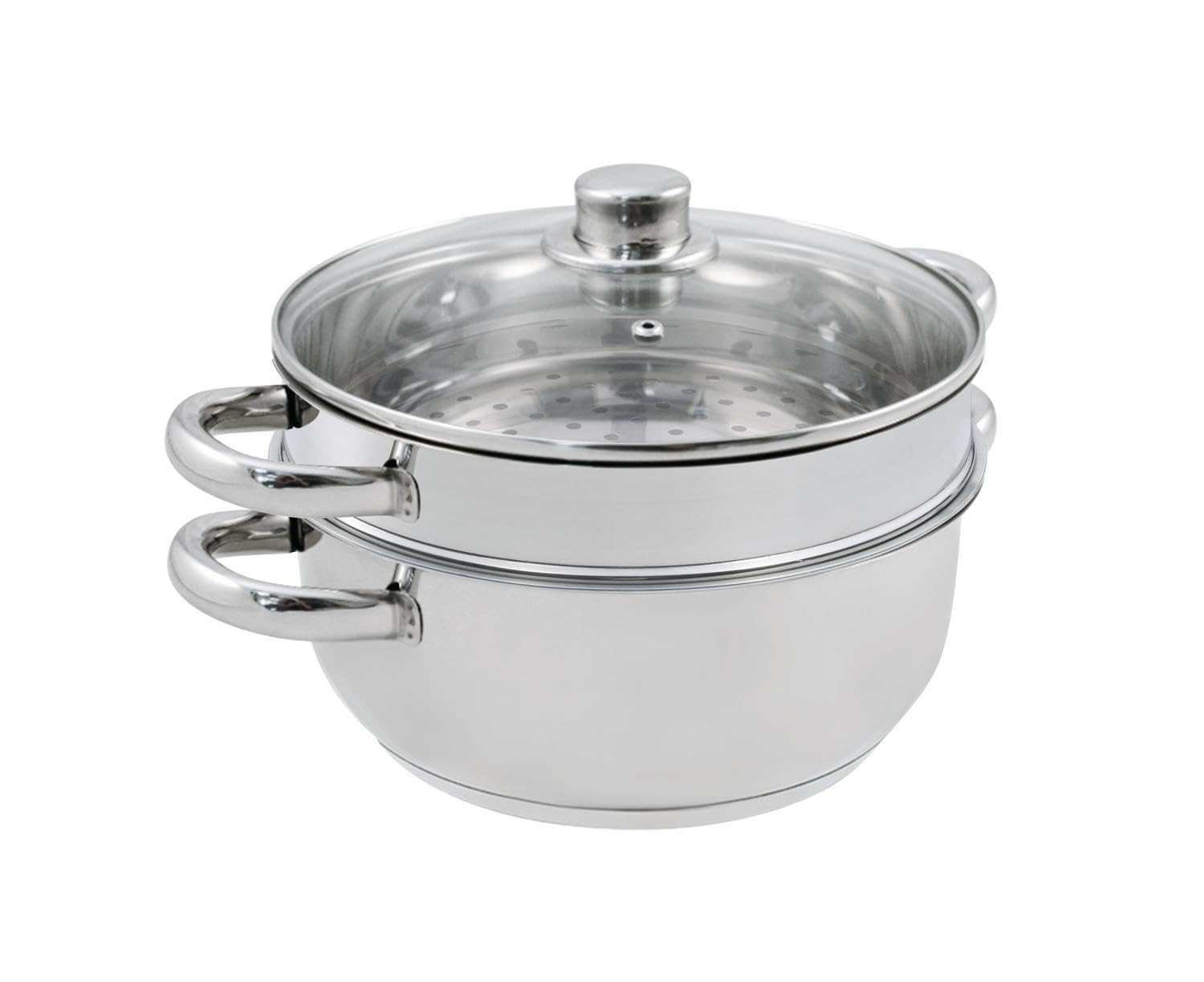 Baumalu Combiné Vapeur 2 Corps, couscoussier acier inoxydable, Ø24cm, tous feux