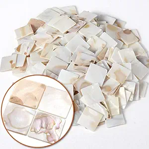 MDLUU 350 Pcs Mosaic Tiles Mother of Pearl Mosaic Tiles Shell Tiles Square White Mosaic Pieces for Home Decoration, DIY Crafts, Mosaic Tile Projects