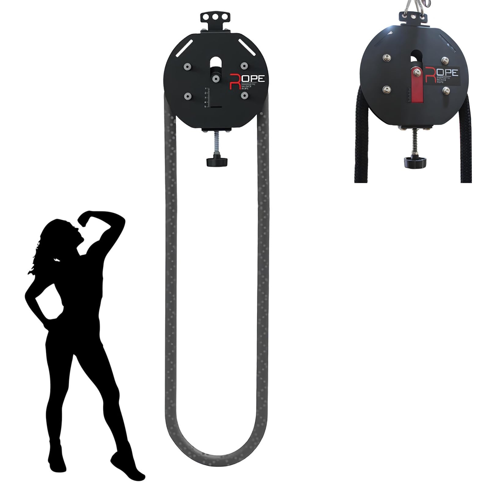 Entrenador de Poleas para Gimnasio en Casa, Sistemas de Cable con Resistencia Ajustable, para Ejercicios de Agarre, Brazos, Espalda y Coordinación Black&Red