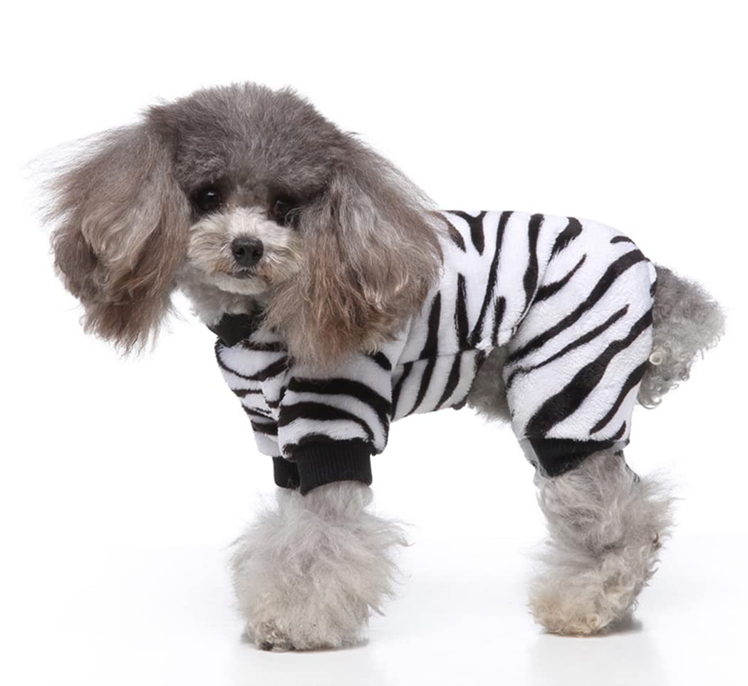 XIAOYU Winter Warm Dog Pajamas Dog Jumpsuit 4 Legs Pet Apparel Cat Onesie Pjs for Small Dog Cat Apparel Outfits Whtie, M - Image 3