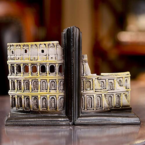 Decorative Bookends,Office Bookends,Bookends Of The Colosseum,Book Ends For Heavy Books,Book Holders For Shelves,Book Stoppers For Coffee Shop,Bar,Home (12 * 9 * 16.5Cm) #TOP3