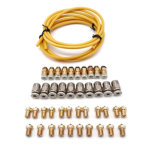 Lysee 3D Printer Parts & Accessories - PTFE Bowden Tube 2mmx4mm with Pneumatic Connector+Nozzle Extruder Print Head for 3D Printer NC99 - (Color: Red)