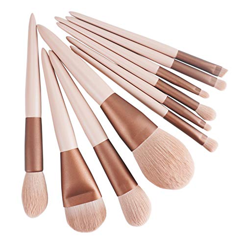Makeup Brush Set 10pcs Pink Synthetic Hair Makeup Brushes Foundation Eye Shadow Blending Face Powder Blush Contouring Brush Precisely Eyeliner Brush