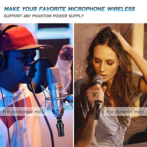 KIMAFUN UHF Drahtlose Mikrofone Sender-Empfänger Systeme, Drahtloser Sender und Empfänger XLR und 6,35 mm Klinke für für… - Image 7