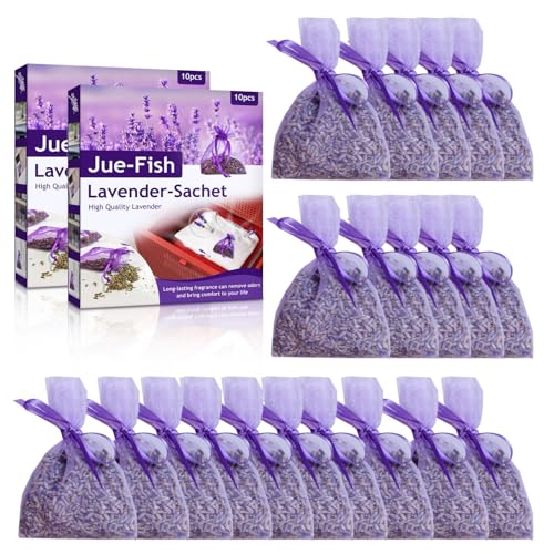 Sudnsadaks 20 Pcs Sacchetti per Lavanda, Sacchetti Profumati Lavanda Vera Essiccata, Bustine Qualità Superiore, Bustina Profumata Profumatori per Guardaroba, Biancheria, Protezione Antitarme