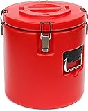 SZPLLZY Kommerzielles isoliertes Reisfass, gekühlter Transporteimer mit EIN-Knopf-Abluft, Kaltgetränketräger, Eisbehälter, Getränkespender/Braun/30L