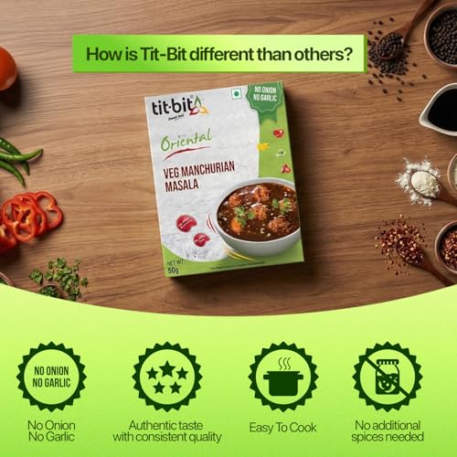 Image of Tit-Bit Manchurian Masala Mix Pack of 5 (250g) No Onion No Garlic - Restaurant Taste at Home - Quick & Easy Cook in Minutes - Manchurian Gravy Mix Seasoning