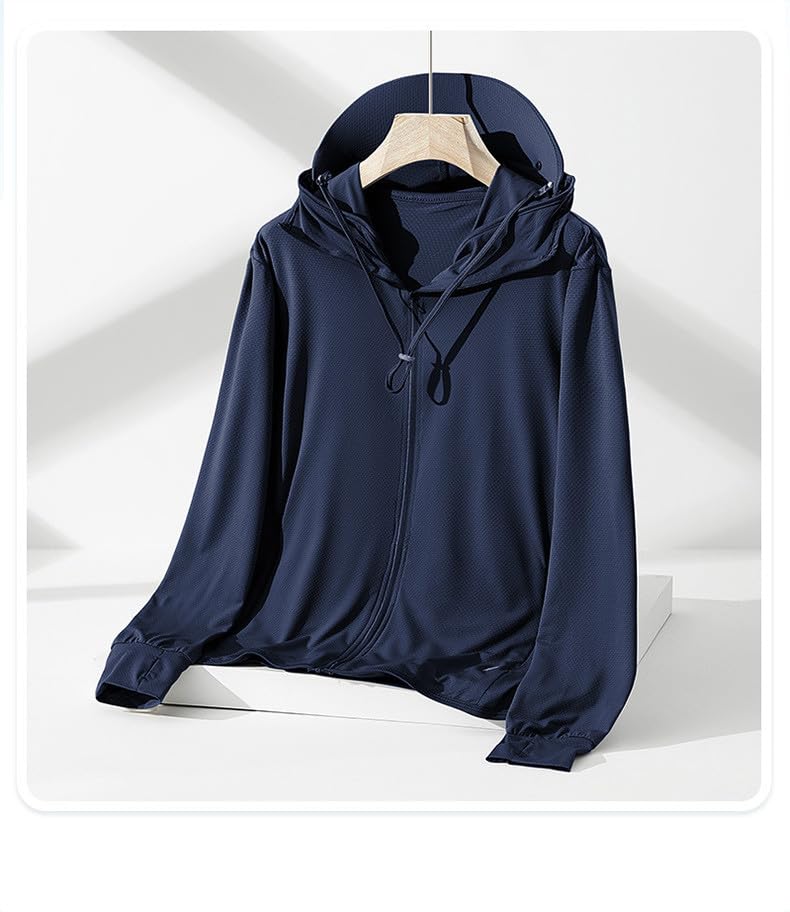 Men UPF 50 Light Jacket Zip Up Hoodie Breathable Long Sleeve SPF Fishing Hiking UV Sun Shirts Sun Protection Clothing2