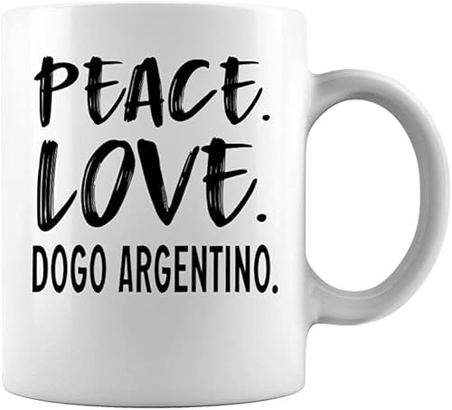 Peace Love Dogo Argentino Mug - Two Sides Printed