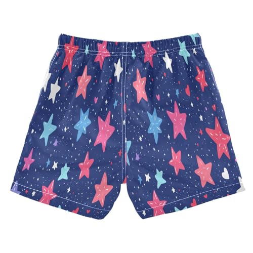 Boccsty Fourth of July Colorful Stars Boys Swim Trunks Baby Kids Swimwear Summer Toddler Beach Board Shorts Bathing Suit 2T2