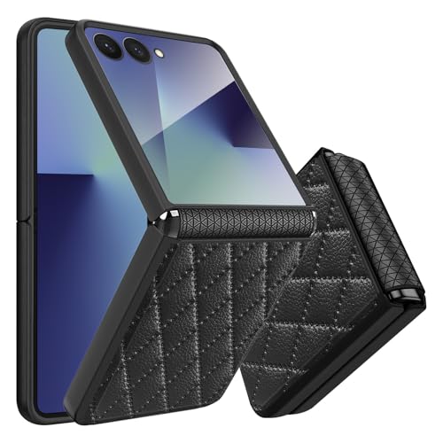 Coque Samsung Galaxy Z Flip 7 élégante : style treillis noir et ultra fine pour vos soirées