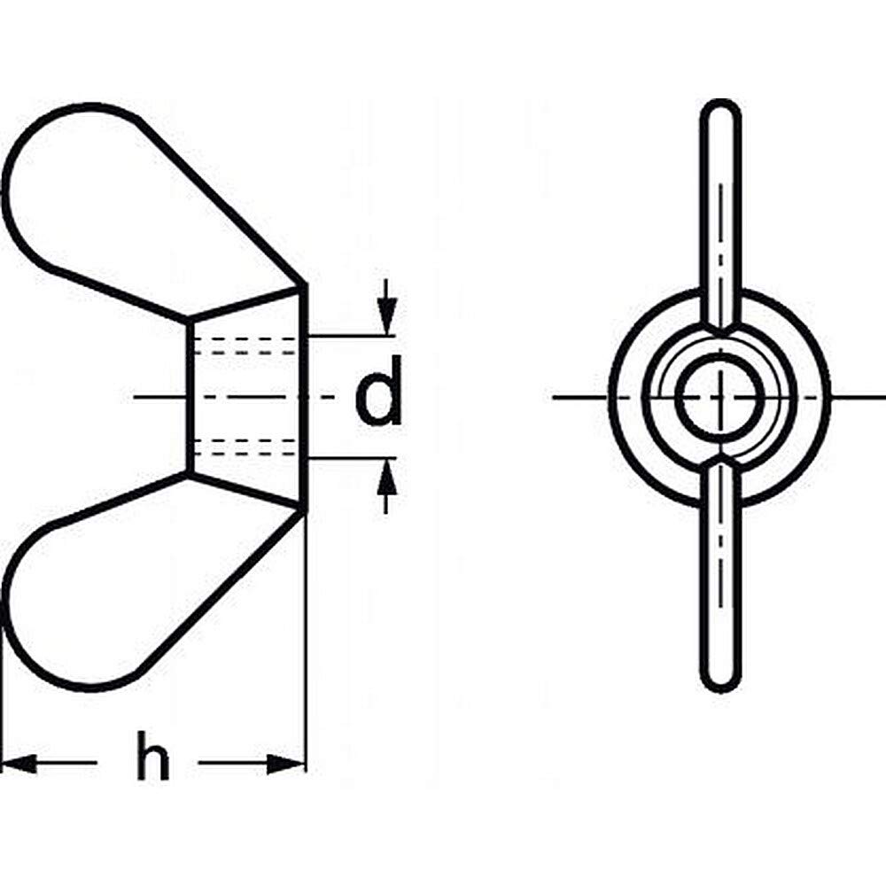 200X Flügelmuttern 6 Nylon 6.6