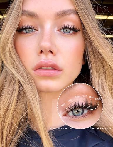 Image of Lash Clusters Wispy Lashes Clusters Like Eyelashes Extension in Salon Natural DIY Cluster Eyelash Extensions for 5-7 days 9-16mm D Curl Fluffy DIY Individual Lashes (192pcs D Curl)