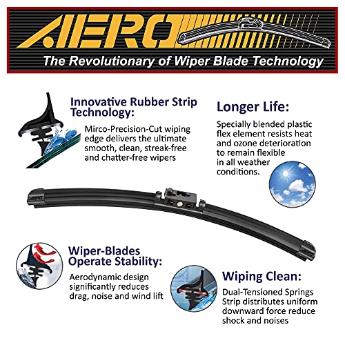 Aero Avenger 26"+24" Premium All-Season Windshield Wiper Blades With Extra Rubber Refills Oem Replacement For Mercedes-Benz Sprinter 1500 2500 3500 2023-2019 (Without Washer Nozzle) #TOP2