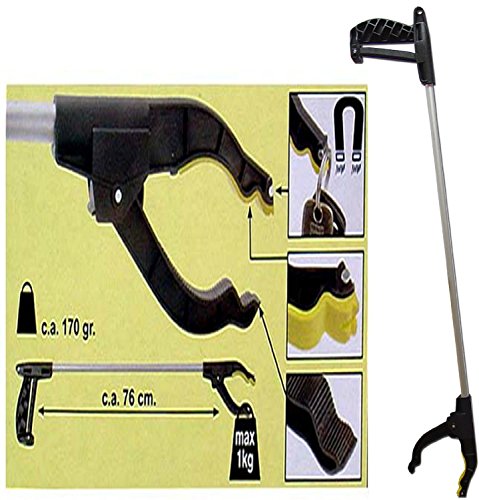Hillfield 2 Greifzangen, Müllzangen, Greifer, Greifhilfen, Zangen aus Alu mit Magnet