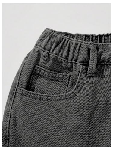 GORGLITTER Boy's Baggy Jeans Elastic Waist Loose Wide Leg Denim Pants with Pockets4