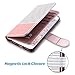 ULAK Compatible with iPhone SE Case 2022 (3rd Gen) / iPhone SE Case 2020 (2nd Gen) / iPhone 7 Case/iPhone 8 Case, Luxury PU Leather Wallet Phone Case with Card Holder Flip Kickstand Cover Pink+White