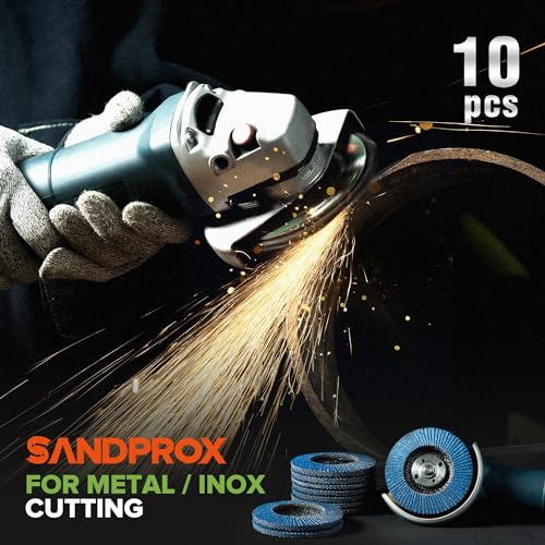Sandprox 601 10 Pack Flap Discs 4 1/2 X 7/8 Inch Flap Disc Grinding Wheel Type 29 Includes 40/60/80/120 Grit Flapper Wheels For Grinder Aluminum Oxide Flap Disc thumb #6