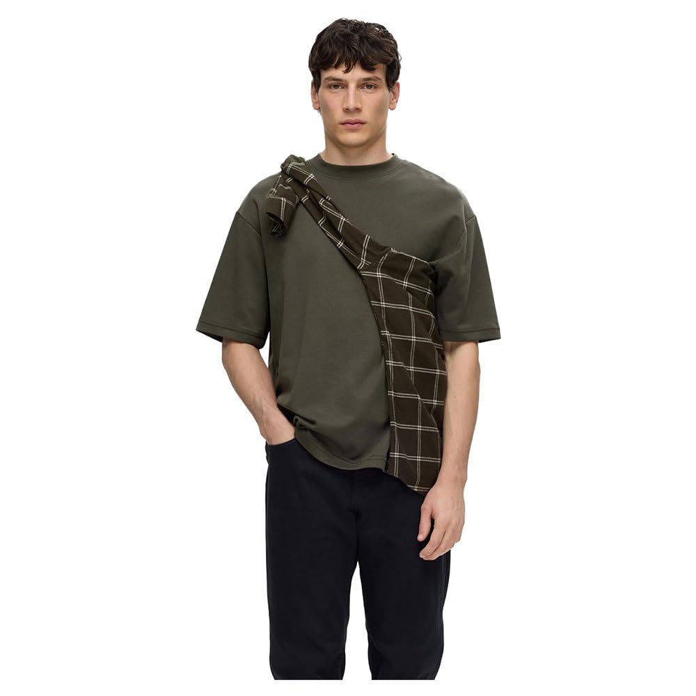 Seleted Homme Men's Forest Night Slhlooseoscar Ss O-Neck Tee Noos T-Shirt, Xxl