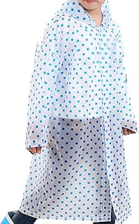 kolva EVA Rain Coat Transparent Hooded Outdoor Water Resistant Rain Suit for Women and Girls (Blue)-picture-54