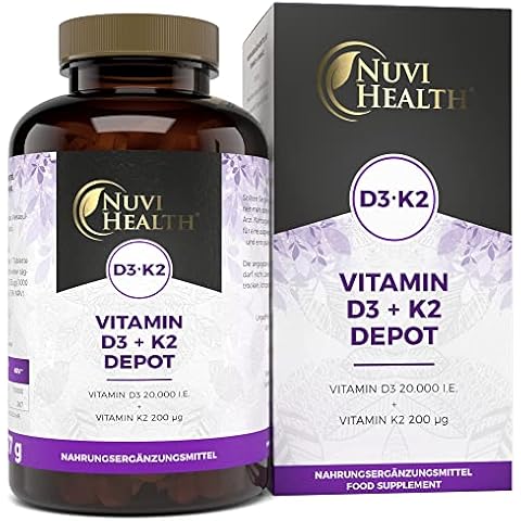 Vitamin D3 20.000 I.E + Vitamin K2 200 mcg Menaquinon MK7 Depot Cover