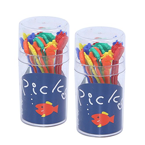 WEYNG Plastic Fruit Fork Cake Pick Food Forks Bento Lunch Dessert Snack Picks