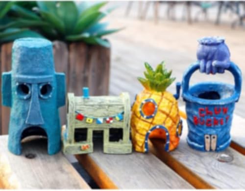 Xubx Adornos De Decoración De Acuarios, Acuario Decor, Artificiales Tanque Decoración, Decoración De Autobús, Ornamento Del Autobús De La Resina, Pecera Adorno Para Acuario