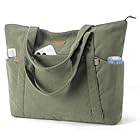 Lekespring Cord Tasche Damen, Groß Tote Bag Strandtasche mit Reißverschluss, Shopper Tasche Damen Laptoptasche mit 15.6 Zoll Laptopfach, Elegant Handtasche Umhängetasche für Arbeit Schule Gym-Grün