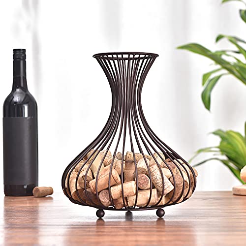 Cesta para tapones de vino de hierro con diseño original de cucurbitácea 3