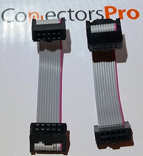 Cable plano conector 10 pines 12cm pack 2 miniatura 2
