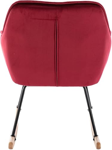 Miniatura 7 de TRIPLE TREE Cómoda silla mecedora de tela moderna y cómoda mecedora de mediados de siglo mecedora tapizada compacta con acolchado para guardería