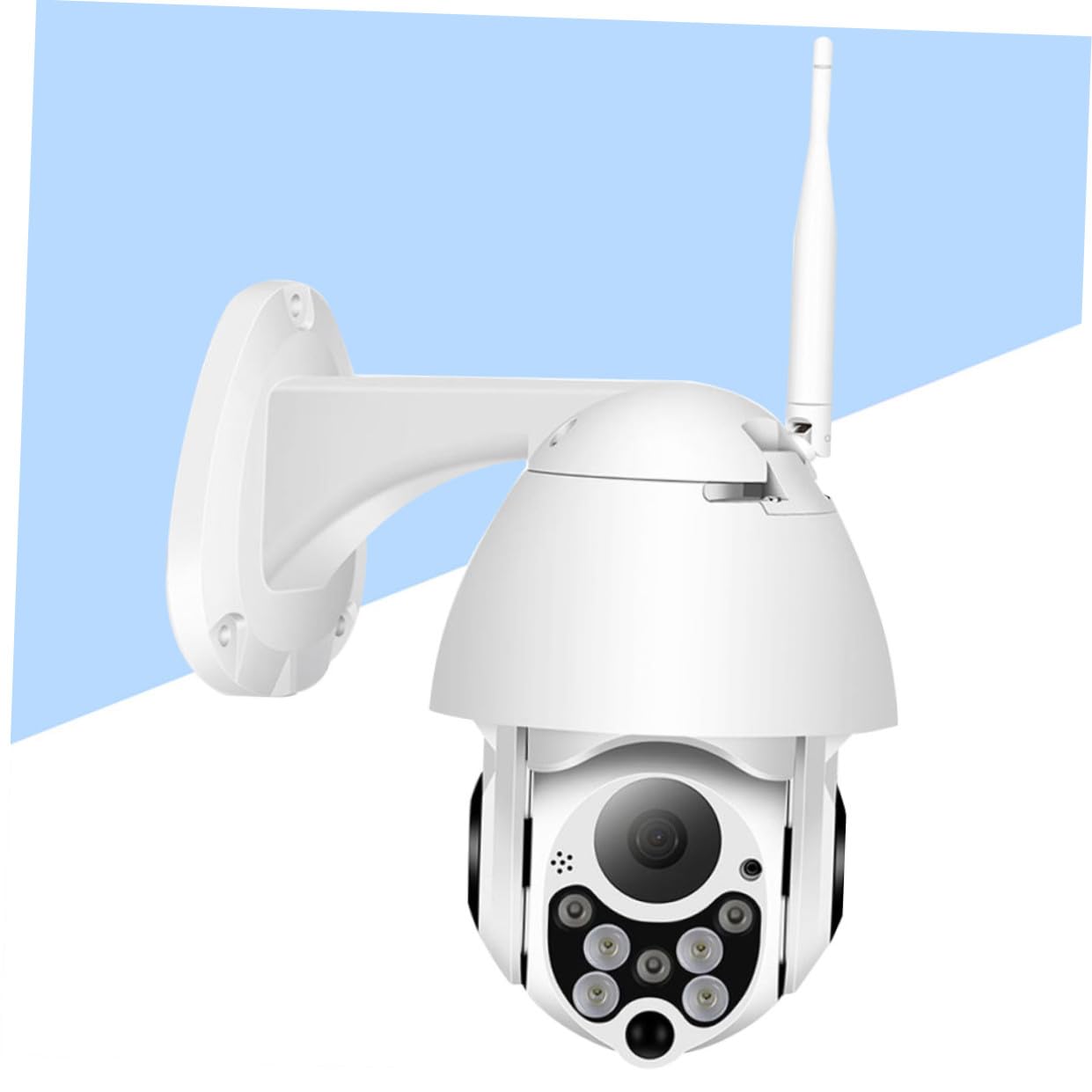 Veemoon Telecamera di Sicurezza Esterna Wifi, Videocamera Dome in Plastica Bianca, Zoom Digitale 4x, per Sorveglianza Casa e Animali