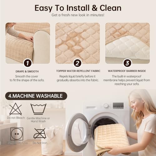 SANPARNIA Waterproof Couch Cover, Dog Couch Cover Protector, 1PC, 36"x63" - image 6