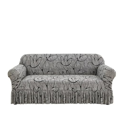 YShiuoL Funda de Sofá con Falda Funda de sofá elástica con Estampado Volantes for Sala Estar, Protector Muebles, fácil Instalar y Lavable(Color 7,1-Seat 90-140cm)