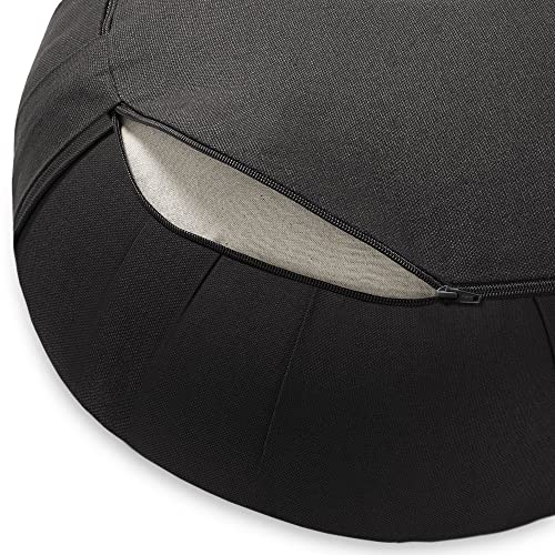 Zafu Meditation Cushion, 15" Round Buckwheat Yoga Pillow with Organic Cotton Cover - Image 4