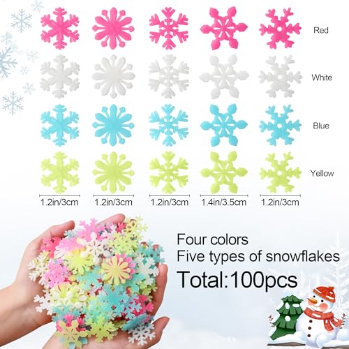 Estrellas adhesivas plásticas fluorescentes luminosas 100 pcs miniatura 3
