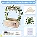 LLMQ Baby Shower Crate Closet with Picture Frame, Wooden Baby Basket with 5 Hangers Rack & Garland Decor, Personalized Baby Shower Clothes Box Storage, Larger Capacity Diaper Caddy Organizer
