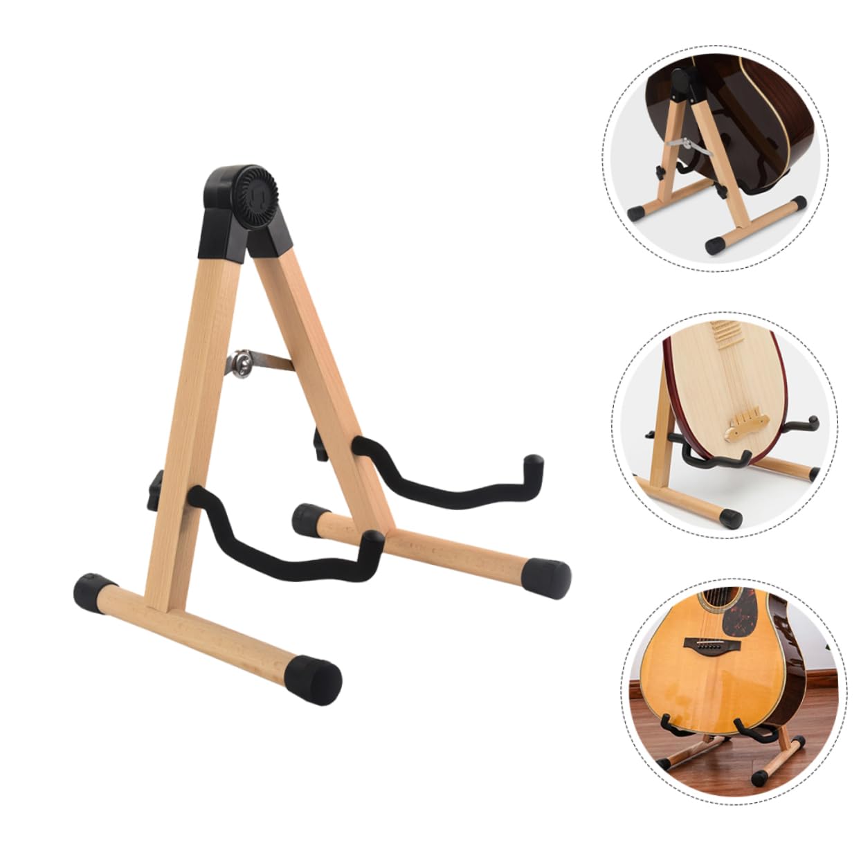 Didiseaon Supporto per Chitarra in Legno Supporto per Esposizione e Riposto Adatto Chitarre Acustiche Classiche ed Elettriche Stabile e Resistente per Musicisti in Movimento