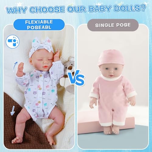 Dollox QM24021A Lifelike Baby Dolls Interactive Reborn Baby Doll Laugh Cry thumb #5